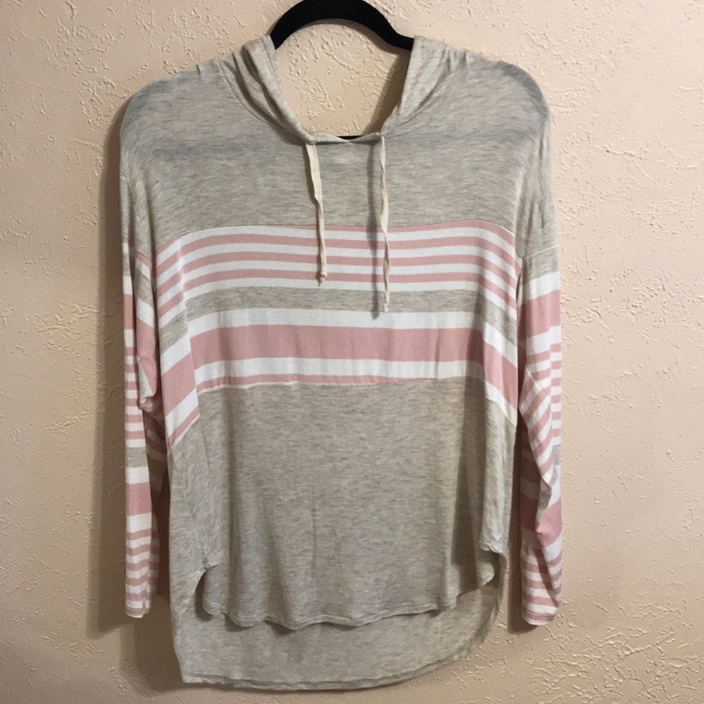 Lightweight hooded stripe top